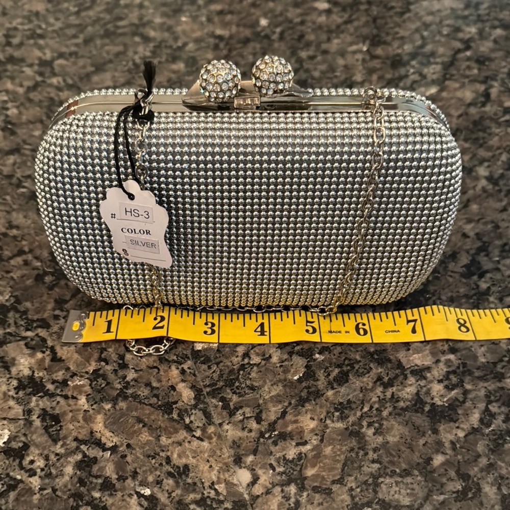 Lovely Silver ball Clutch Bag NWT - Picture 10 of 12